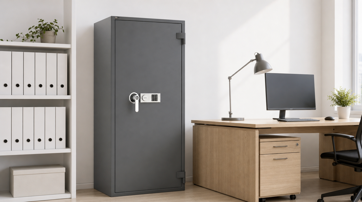 Grosser Tresor Apis 130 wandbuendig im hellen Buero