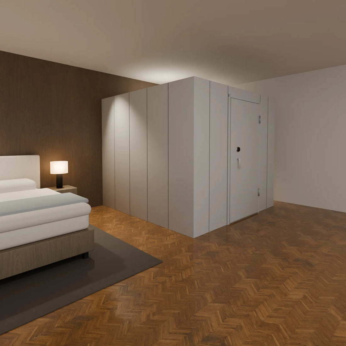Temenos: größerer Schutzraum neben dem Schlafzimmer, frei stehend (Beispiel)