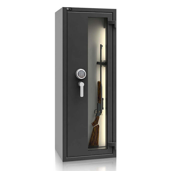 Primos 10 - Waffenschrank Vitrine [EN1143-1] - (150 x 55 x 45cm) – Graphitschwarz