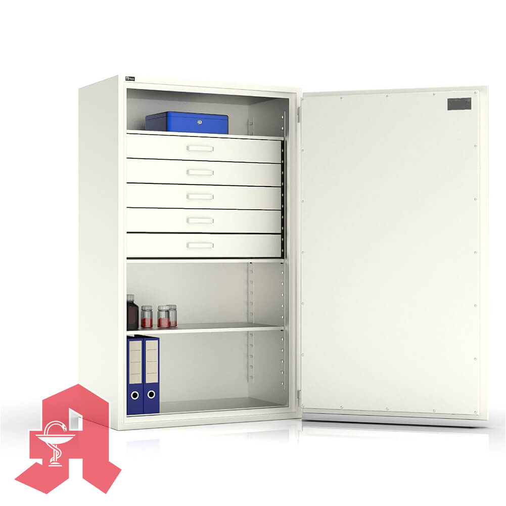 Hera 150 Plus - BTM Tresor Grad 1 (EN1143-1) mit 5 Schubladen - (147 x 87 x 49,5cm), Widerstandsgrad 1