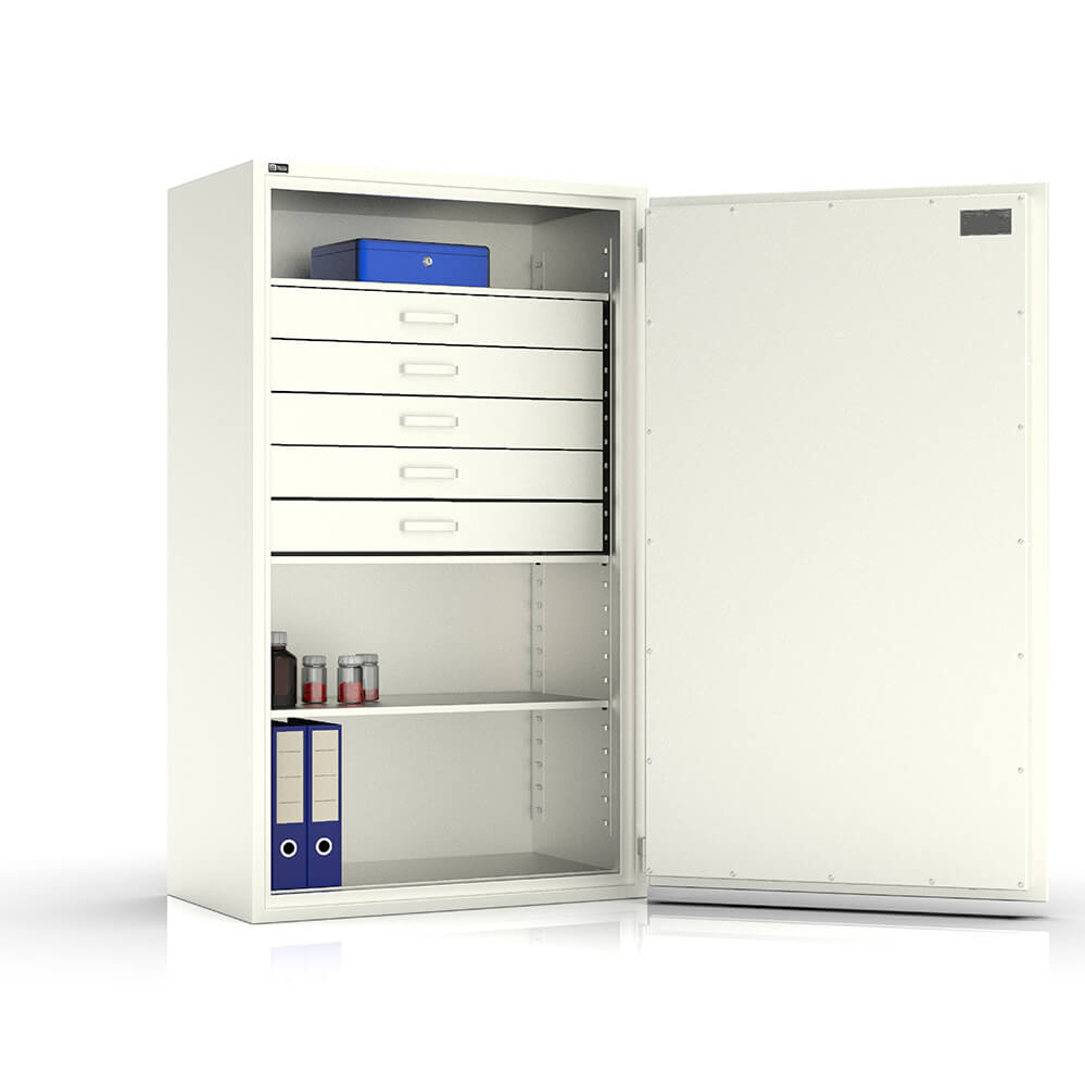 Hera 150 Plus - BTM Tresor Grad 1 (EN1143-1) mit 5 Schubladen - (147 x 87 x 49,5cm), Widerstandsgrad 1