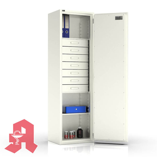 Hera 180 - BTM Tresor Grad 1 (EN1143-1) mit 7 Schubladen - (182 x 53 x 42cm), Widerstandsgrad 1