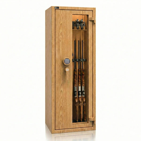 Pontus 9 - Waffenschrank mit Glas [EN1143-1] - (150 x 55 x 45cm) – Eiche