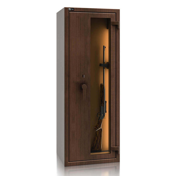 Primos 10 - Waffenschrank Vitrine [EN1143-1] - (150 x 55 x 45cm) – Walnuss