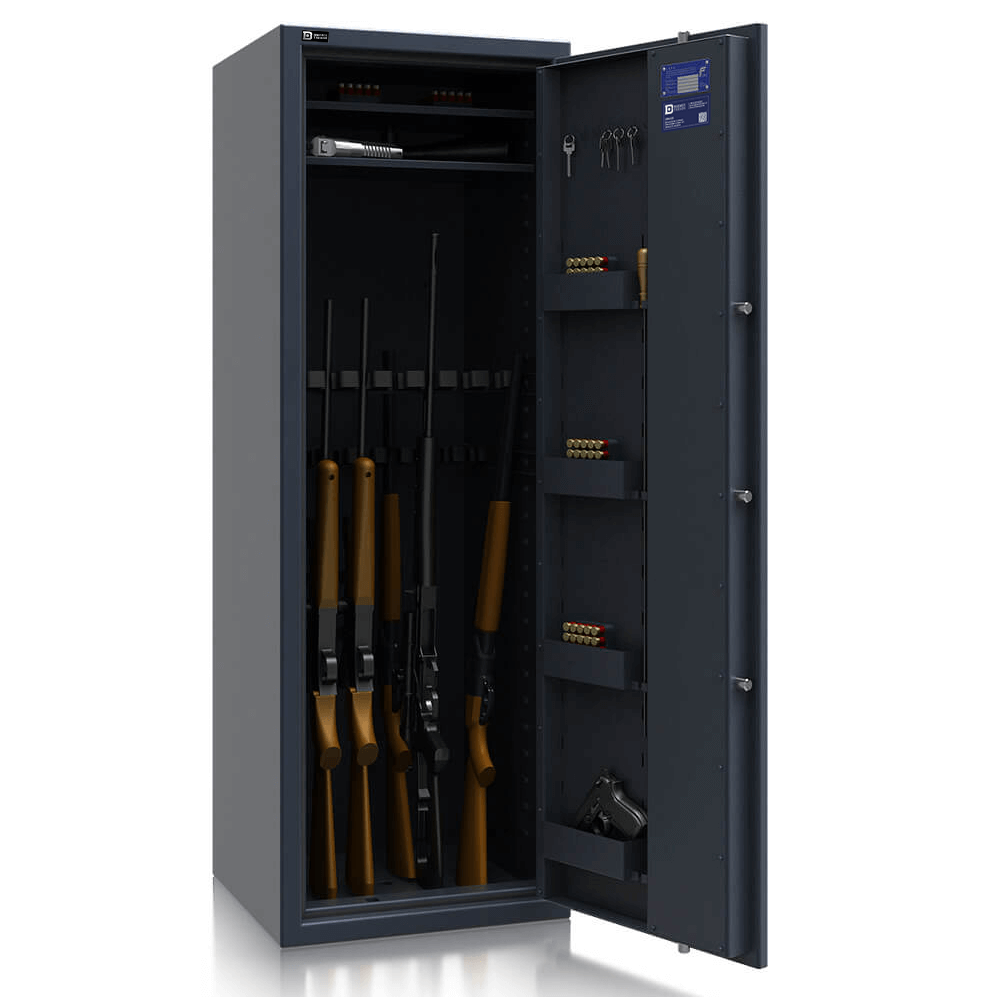Zeus 16-2L Graphit - Waffenschrank Klasse N/0 (EN1143-1) - (160 x 55 x 50cm)