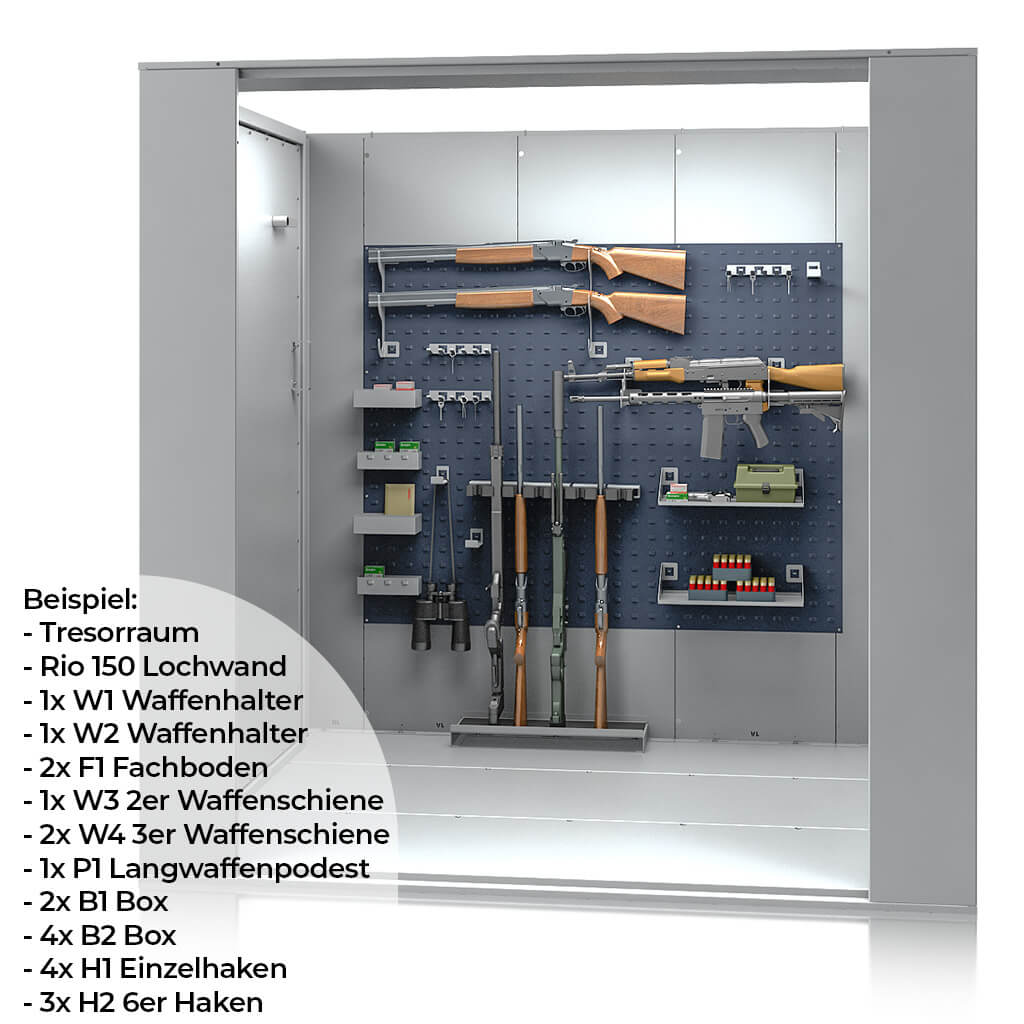 Waffenhaltersystem Rio in einem Tresorraum